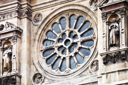 detail of facade of cupola of old Sainte-Trinite Church in Parisのeditorial素材