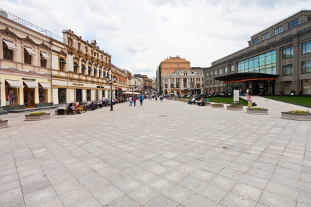 MOSCOW, RUSSIA - MAY 25: renovated Kuznetsky Most street in Moscow, Russia on May 25, 2013. Kuznetsky Most is historic street in central Moscow and it became a pedestrian zone only in 2013のeditorial素材