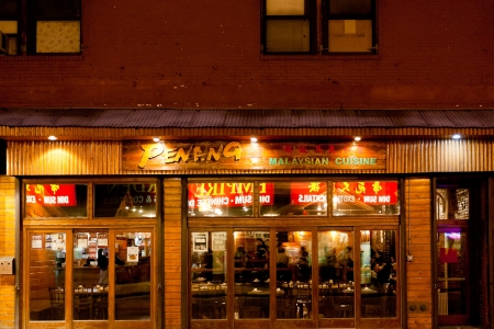 BOSTON, USA - JANUARY 31: restaurant in ChinaTown, in Boston, USA on January 31, 2010. Boston Chinatown is the only historically surviving Chinese area in New England after the 1950.のeditorial素材