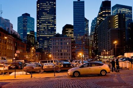 NEW YORK, USA - FEBRUARY 5: South Street Seaport in New York City on February 5, 2010. The district is historic area in Manhattan located where Fulton Street meets East River near Financial Districtのeditorial素材