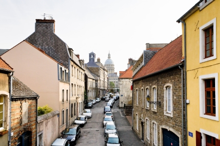 BOULOGNE, FRANCE - JULY 1: view of Notre-Dame Cathedral in summer morning in Boulogne-sur-mer, France on July 1, 2010. The basilica was built between 1827 and 1875.のeditorial素材