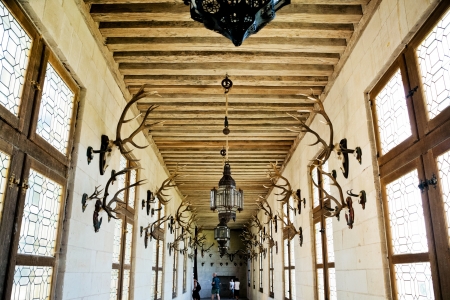 CHAMBORD, FRANCE - JULY 7: stone stair in Chateau de Chambord in France on July 7, 2010. Chambord is the largest chateau in Loire Valley, it was built as hunting lodge for Francois I in 1519-1547yearsのeditorial素材