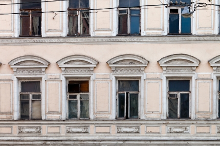 facade of typical residential house of the early 19th century in Moscowの写真素材