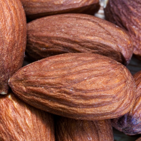 macro view of shelled almond nutの写真素材