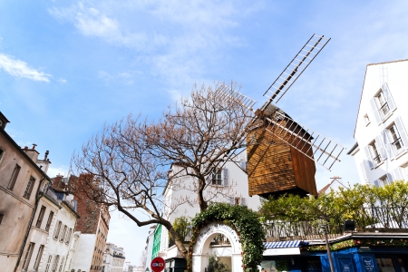 PARIS, FRANCE - MARCH 5:  de la galette.The oldest windmill of Montmartre, is the  Blute-Fin, built in 1622, still has its mechanism inside in Pais, France on March 4, 2013のeditorial素材