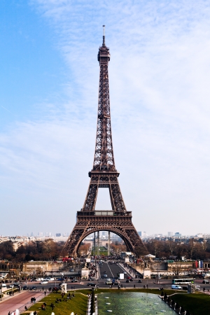 view of Eiffel tower in Paris from Trocaderoのeditorial素材