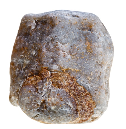 green marble pebble stone isolated on white backgroundの写真素材