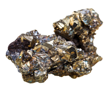 crystal pyrite mineral isolated on white background
