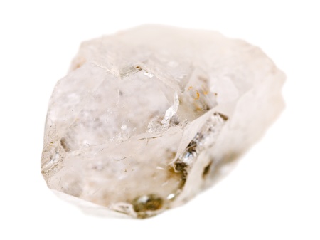 rock crystal mineral isolated on white backgroundの写真素材