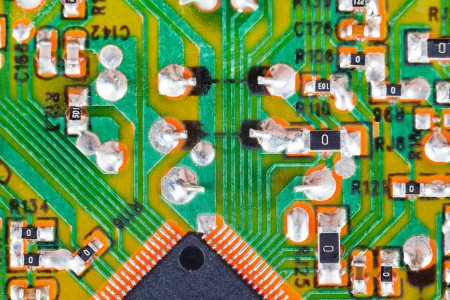 microprocessor circuit board background macro shotの写真素材