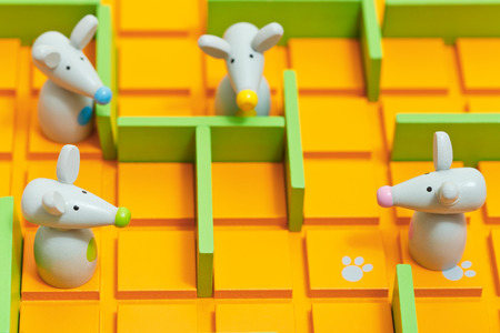 MOSCOW, RUSSIA - FEBRUARY 3, 2014: board game Quoridor Kid close up. Quoridor game was designed by Mirko Marchesi, received Mensa Mind Game award in 1997, it was Game Of The Year in USA, France, Canadaのeditorial素材