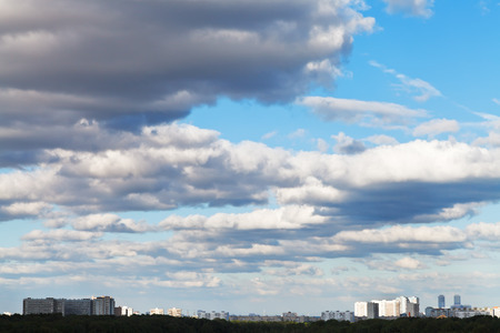 shadow of grey clouds on urban street in spring afternoonの写真素材