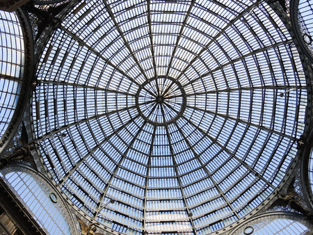 NAPLES, ITALY - AUGUST 11, 2013: dome of Umberto the I st Gallery - public shopping gallery in Naples. It was built between 1887-1891.のeditorial素材
