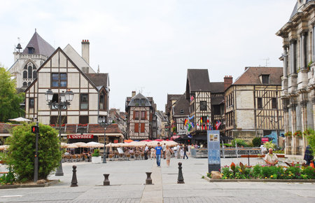 TROYES, FRANCE - JUNE 29: Town Hall and Place du Marechal Foch in Troyes, France. Place Marechal...