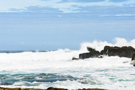 wave surf of Atlantic ocean in Costa da Morte, Galicia, Spain