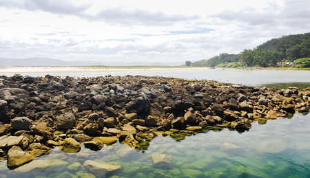 sea gulf on Cies Islands (illas cies) - Galicia National Park in Atlantic Ocean, Spainの写真素材