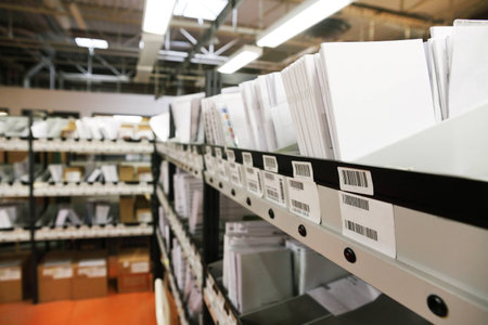 documents archives in storage warehouseのeditorial素材