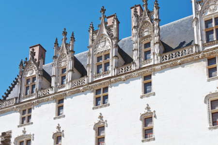 NANTES, FRANCE - JULY 25, 2014: facade of palace in Castle of the Dukes of Brittany in Nantes, France. The Castle it served as centre of historical province of Brittany until its separation in 1941のeditorial素材