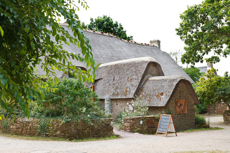 KERHINET,BRIERE, FRANCE - JULY 27, 2014: old bygone typical wooden house in Briere Regional Natural Park, France. The park includes the largest wetland area in France, it covers around 100,000 acresのeditorial素材