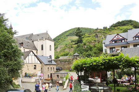 BEILSTEIN, GERMANY - AUGUST 14, 2014: cityscape of Beilstein town in Moselle river region, Germany. Town is in Cochem-Zell district in Rhineland-Palatinate, Germany, it was was settled about AD 800.のeditorial素材
