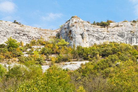 rocks in gorge mariam-dere in Crimean mountains in autumnのeditorial素材