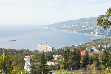 View of Yalta city from Massandra region in Crimeaのeditorial素材