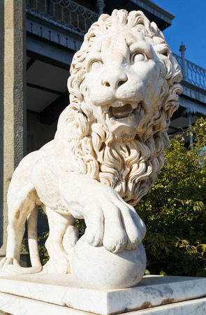 medici lion with ball near Vorontsov (Alupka) Palace, Crimeaのeditorial素材