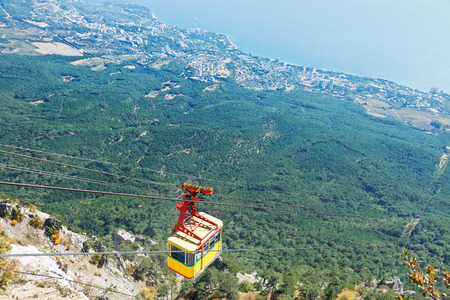 Cableway Miskhor - Ai-Petri on Southern coast of Crimeaの写真素材
