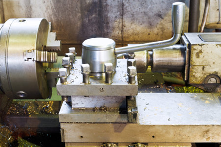 spindles of metalworking lathe machine in turnery