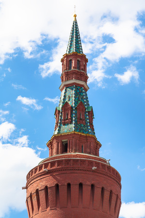 Beklemishevskaya Tower (Moskvoretskaya Tower) of Moscow Kremlin in sunny summer dayのeditorial素材