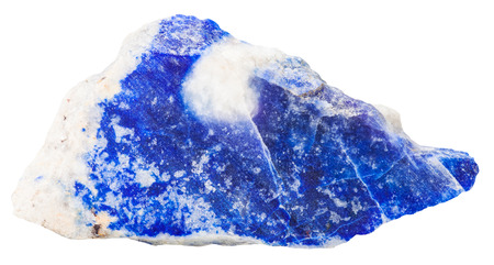 macro shooting of collection natural rock - lazurite (lapis lazuli) mineral stone isolated on white backgroundの写真素材