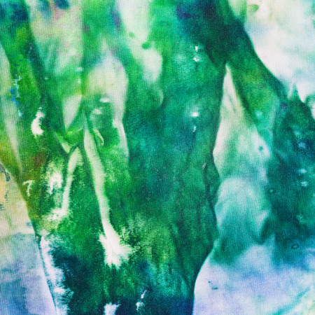 textile background - abstract hand painted green and blue nodosa batikの写真素材