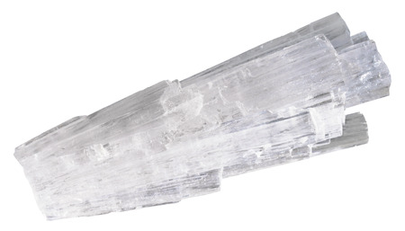 macro shooting of natural mineral stone - Scolecite crystals isolated on white backgroundの写真素材