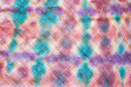 textile background - hand painted batik on linen clothの写真素材
