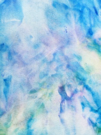 textile background - abstract blue and yellow painted silk batikの写真素材