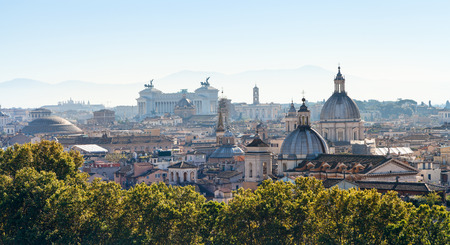 travel to Italy - panorama of Rome city in side of Capitoline Hill from Castle of St Angelの写真素材