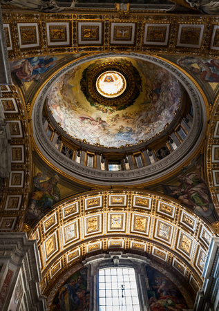 VATICAN, ITALY - DECEMBER 16, 2010: painted dome of St Peter's Basilica in Vatican city. Basilica is Catholic Cathedral, the largest Christian church in worldのeditorial素材