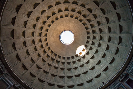 ROME, ITALY - DECEMBER 16, 2010: dome of pantheon in Rome city. The Pantheon is a former Roman...