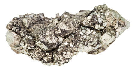 macro shooting of geological collection mineral - specimen of marcasite stone (white iron pyrite)...