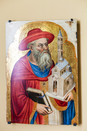 VENICE, ITALY - MARCH 30, 2017: painting in Gallerie dell'Accademia in Venice. The museum gallery exhibits pre-19th-century art , it is housed in the Scuola della Caritaのeditorial素材