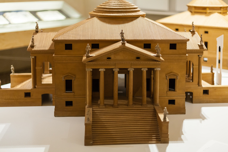 VICENZA, ITALY - MARCH 28, 2017: model of palazzo in Palladio Museum ( Palazzo Barbaran Da Porto) in Vicenza. The palace was designed in 1569 and built between 1570 and 1575 by Andrea Palladio.のeditorial素材