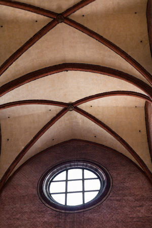 VENICE, ITALY - MARCH 30, 2017: ceiling in Basilica di santa maria gloriosa dei frari (The Frari). The Church is one of the greatest churches in the city, it has the status of a minor basilicaのeditorial素材