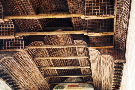 PADUA, ITALY - APRIL 1, 2017: ceiling in Church of the Eremitani (Chiesa degli Eremitani, Church of the Hermits) in Padua. It was built in 1276 and dedicated to the saints Philip and Jamesのeditorial素材
