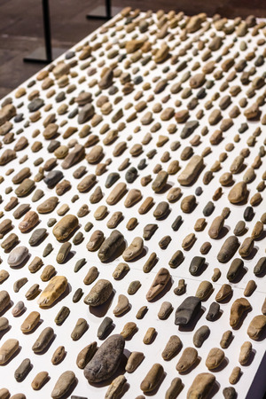 BEIJING, CHINA - MARCH 19, 2017: Exhibits in Main Hall of Imperial Ancestral Temple Museum of Art (Ai Jing) in Working People's Cultural Palace in Beijing Imperial city in springのeditorial素材