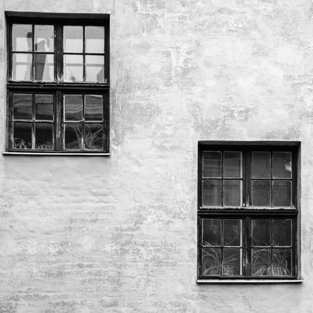 travel to Latvia - facade of old house on Maza Pils iela street in Riga city in autumnの写真素材