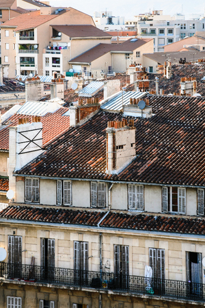 Travel to Provence, France - above view of apartment house in Marseilles cityの写真素材