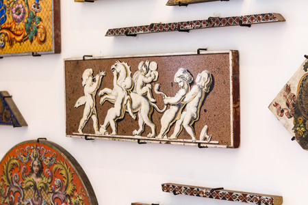 BERLIN, GERMANY - SEPTEMBER 13, 2017: wall decoration of Berlin cathedral (Berliner Dom). The current building was finished in 1905.のeditorial素材