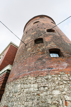travel to Latvia - Powder Tower, the part of old town walls, in Riga city in septemberのeditorial素材