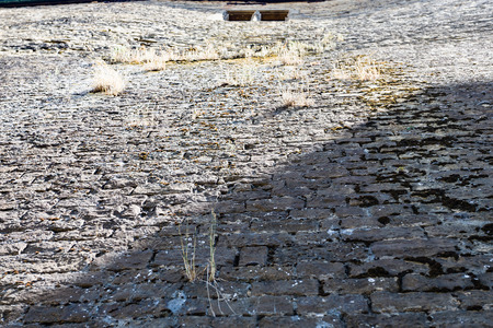 SEDAN, FRANCE - JUNE 30, 2010: bottom view of stone wall of castle Chateau de Sedan in summer day. Sedan is a commune in Ardennes department, the castle began to be built in 1424のeditorial素材