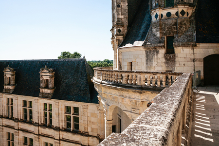 CHAMBORD, FRANCE - JULY 7, 2010: roof terrace of castle Chateau de Chambord. Chambord is the largest chateau in the Loire Valley, it was built as a hunting palace in 1519-1547 for Francis Iのeditorial素材